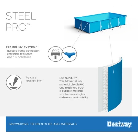Bestway 56404 BW Каркасный бассейн Steel Pro 300х201х66см, 3300л