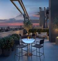 Стол светящийся круглый на металическом основании 80х80х76 Стол светящийся круглый на металическом основании 80х80х76